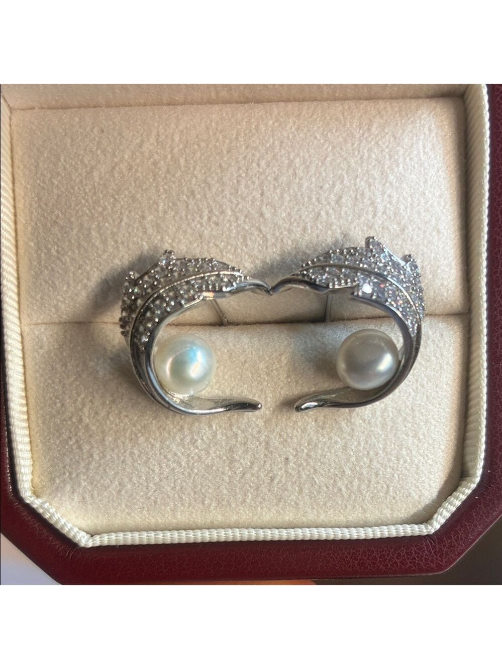 Elegant Silver Pearl Earrings
